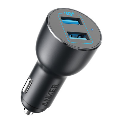 Anker - Accendisigari per auto - Potenza 36W - Ricarica veloce 18W - Uscite 2 USB-A - Carica 2 dispositivi contemporaneamente | Colore nero