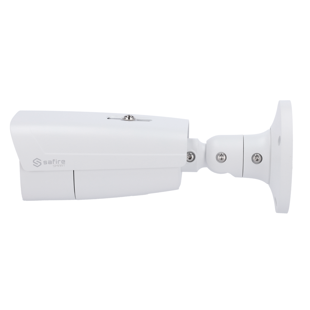 Safire Smart - Cámara Bullet IP gama LPR - Resolución 4 Megapíxel (2592x1520) - Lente Motorizada 8-32 mm | Audio | IR 100m - Reconocimiento de matrículas / Gestión de listas - Impermeabilidad IP67 | PoE (IEEE802.3af) |Alarma