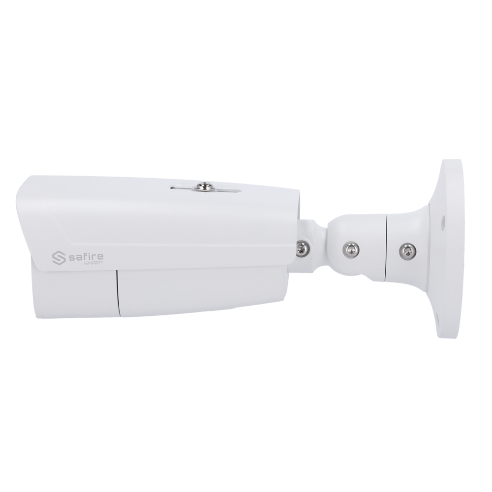Safire Smart - Telecamera Bullet IP gamma I1 IA Avanzata - Risoluzione 4 Megapixel (2592x1520) - Ottica motorizzata 7-22 mm | Audio | IR 100m - IA Avanzata:Perimetro, Volto, Conteggio, Metadati - Waterproof IP67 | PoE (IEEE802.3af) |Allarme