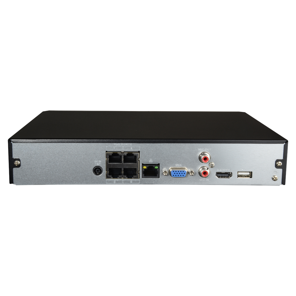 Videoregistratore X-Security NVR per telecamare IP - 4 CH video IP e 4 porte PoE - Risoluzione massima di registrazione 12 Mpx - 1 CH riconoscimento facciale - 2 CH riconoscimento di persone e veicoli - Compressione H.265+