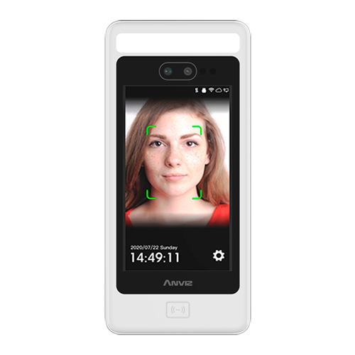 Control de asistencia y acceso Anviz - Detección de mascarillas - Identificación por rostro, tarjeta y pin - 50.000 usuarios, 100.000 registros - 10 modos de presencia | Controlador integrado - Software Anviz CrossChex | Para exteriores IP65