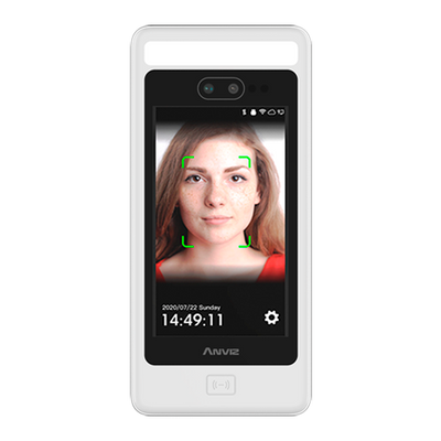 Control de asistencia y acceso Anviz - Detección de mascarillas - Identificación por rostro, tarjeta y pin - 50.000 usuarios, 100.000 registros - 10 modos de presencia | Controlador integrado - Software Anviz CrossChex | Para exteriores IP65