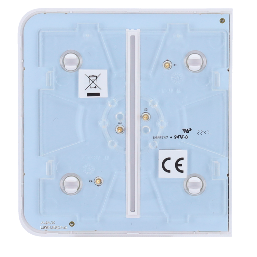Ajax - LightSwitch SideButton - Touch panel for double light switch - Compatible with AJ-LIGHTCORE-2G - LED backlight - Touchless side panel - White color