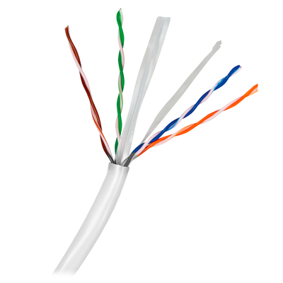 Safire Cable UTP categoría 6 - Conductor CCA - Diámetro 24 AWG (0.5 mm) - Cumple con certificación fluke 90 m - Cubierta exterior LSZH - libre de halógenos - Se suministra en caja de 100 m / Color gris