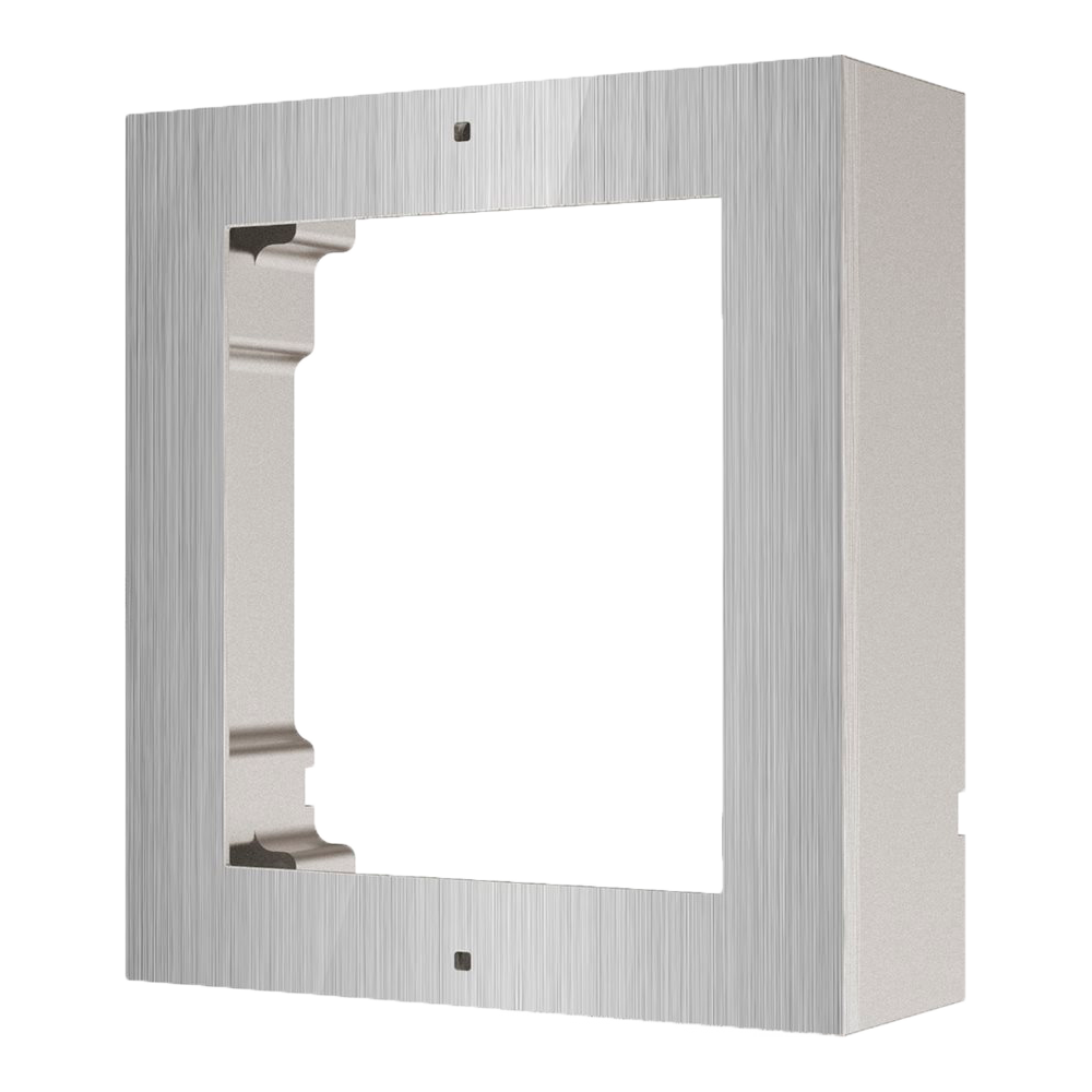 Modular wall support - For 1 module - Specific for Hikvision video intercoms - Compatible with Hikvision modules - Aeronautical quality aluminum housing - Panel made of stainless maple
