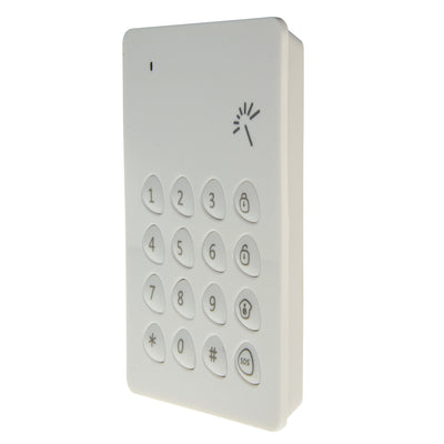 Independent keyboard - Wireless - Internal antenna - Allows arming/disarming - Compatible with proximity key rings - Power supply 3 AAA 1.5 V LR6 batteries