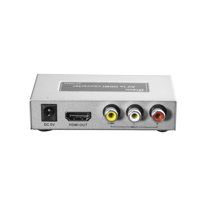 Convertitore AV a HDMI - 1 entrata AV - 1 uscita HDMI - Risoluzione uscita 1080p - Risoluzione di entrata video PAL / NTSC - Entrada Audio Stereo