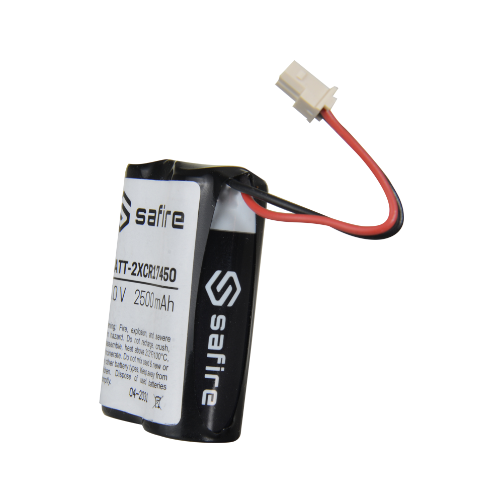 Safire - CR17450 / 4/5A / CR8L battery pack - Molex 5284 connector - Voltage 6 V / Lithium - Nominal capacity 2500 mAh - Compatible with Visonic Next Cam PG2 and K9 PG2 detectors