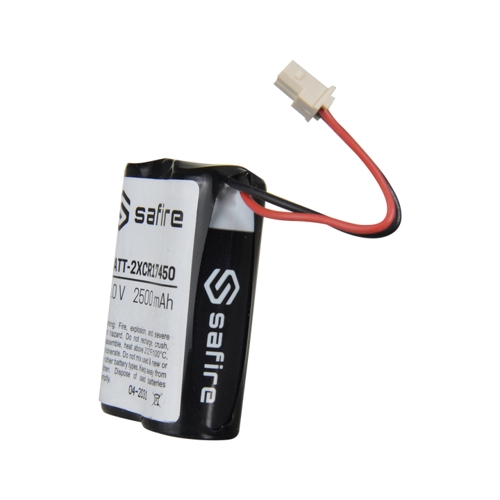 Safire - CR17450 / 4/5A / CR8L battery pack - Molex 5284 connector - Voltage 6 V / Lithium - Nominal capacity 2500 mAh - Compatible with Visonic Next Cam PG2 and K9 PG2 detectors