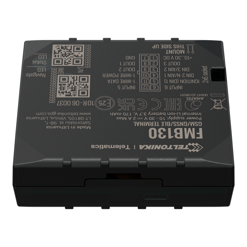 Tracker avanzato per veicoli - Collegamento del cablaggio interno - Installazione occulta sotto il cruscotto - 2G e BLE per TK-EYE - Micro-SIM + eSIM - Ingressi e uscite D/A