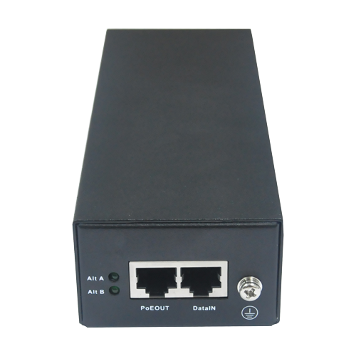 Inyector PoE - Entrada/Salida RJ45 10/100/1000 Mbps - Potencia 90 W - Distancia máxima 100 m - PoE/PoE+/Hi-PoE IEEE802.3af/at/bt - Estabilizado y protegido