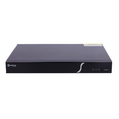 Safire Smart - NVR video recorder for A1 range IP cameras - 16CH video / H.265+ compression - Resolution up to 8Mpx / Bandwidth 160Mbps - HDMI 4K and VGA output / 2HDDs - Facial recognition / Smart search