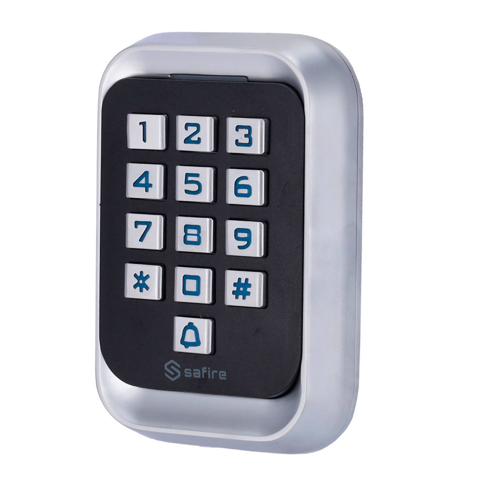 Controllo accessi autonomo - Accesso tramite scheda EM e PIN - Uscita relè, pulsante e campanello - Wiegand 26 - Controllo orario - Adatta per interni