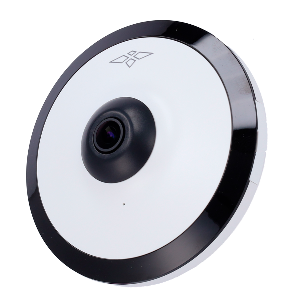 Cámara Fisheye 5 Mpx Serie Ultra - 1/2.7” Progressive Scan CMOS - Lente 1.4 mm / LEDs Alcance 10 m - Compresión H.265; H.264; H.264H; H.264B - WDR 120 dB | Micrófono integrado - Funciones Inteligentes
