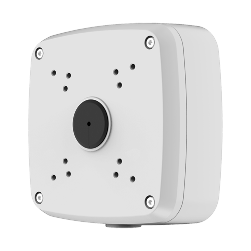 Junction box - Suitable for several cameras - For outdoor use - Roof or wall installation - White color - Hollow pin