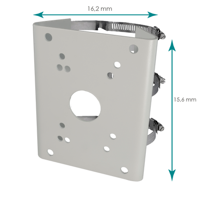 Bracket for poles/lampposts - Compatible with SD61XX - Diameter range 103~127 mm - Suitable for outdoor - White color - Hollow pin