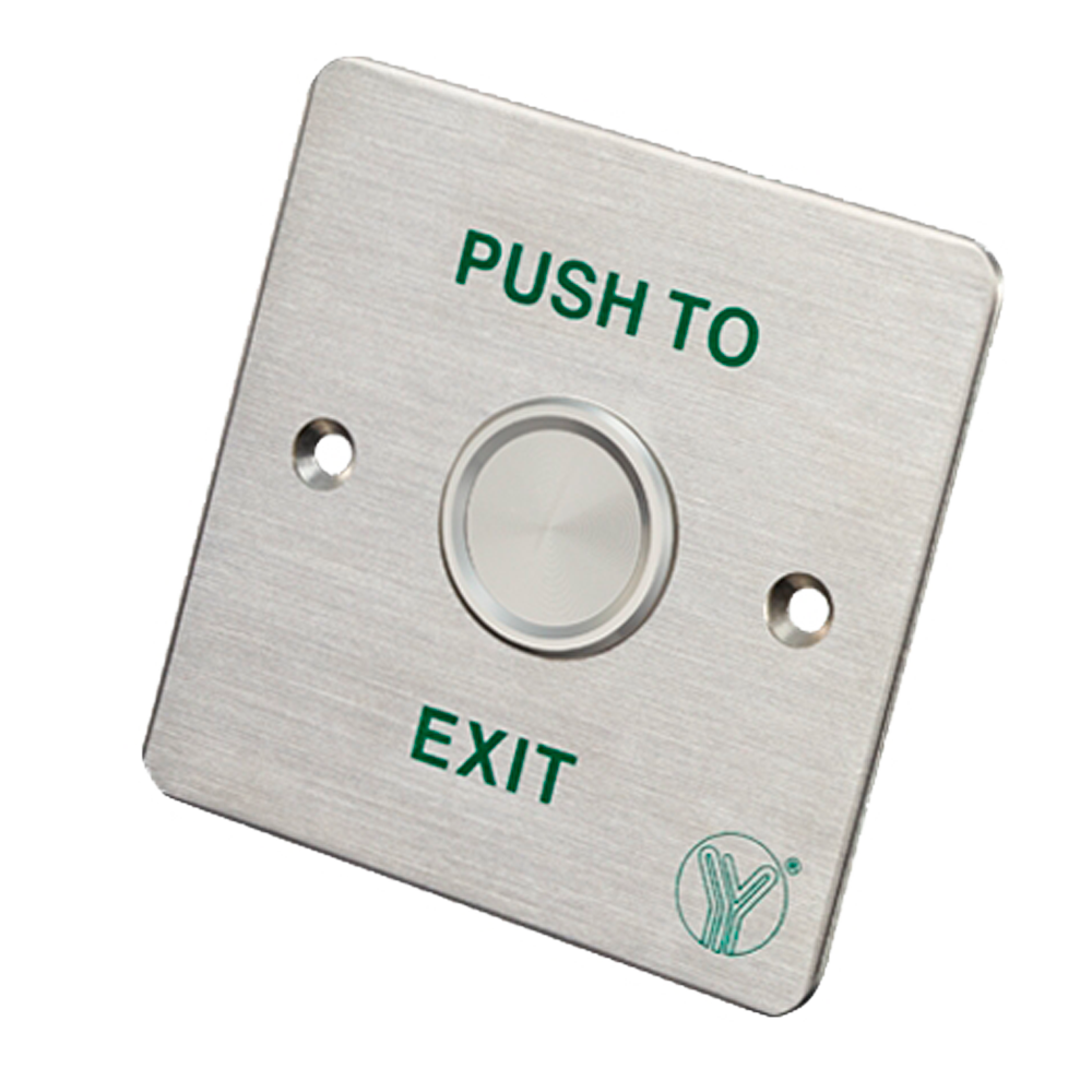 Pulsante di liberazione porta - Tipo pezzo elettrico - Contatto NO / COM - A incasso o montato su superficie con MBB-811C-M - Misure 86x86x20 mm - Finitura in acciaio inossidabile