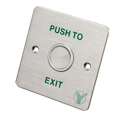 Pulsador abre puerta - Tipo pieza eléctrica - Contacto NA/COM - Empotrar o superficie con MBB-811C-M - Medidas 86x86x20 mm - Acabado en acero inoxidable