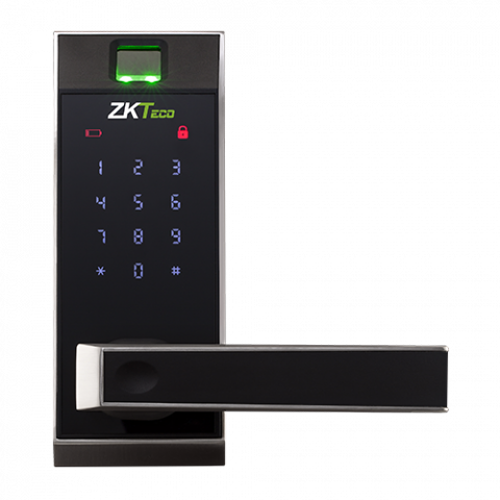 Cerradura inteligente ZKTeco - Huella, teclado y Bluetooth - Hasta 100 usuarios y app móvil - Autónoma 4 pilas AA - Ultra seguridad con código aleatorio - Compatible con ZK SmartKey APP