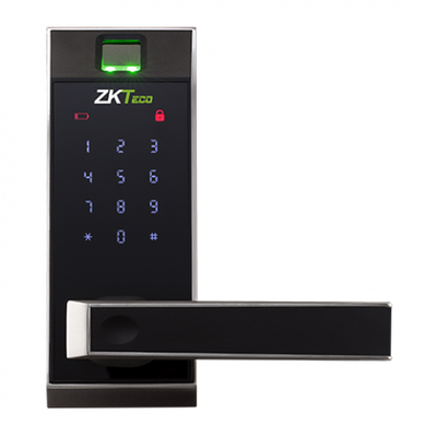 Cerradura inteligente ZKTeco - Huella, teclado y Bluetooth - Hasta 100 usuarios y app móvil - Autónoma 4 pilas AA - Ultra seguridad con código aleatorio - Compatible con ZK SmartKey APP