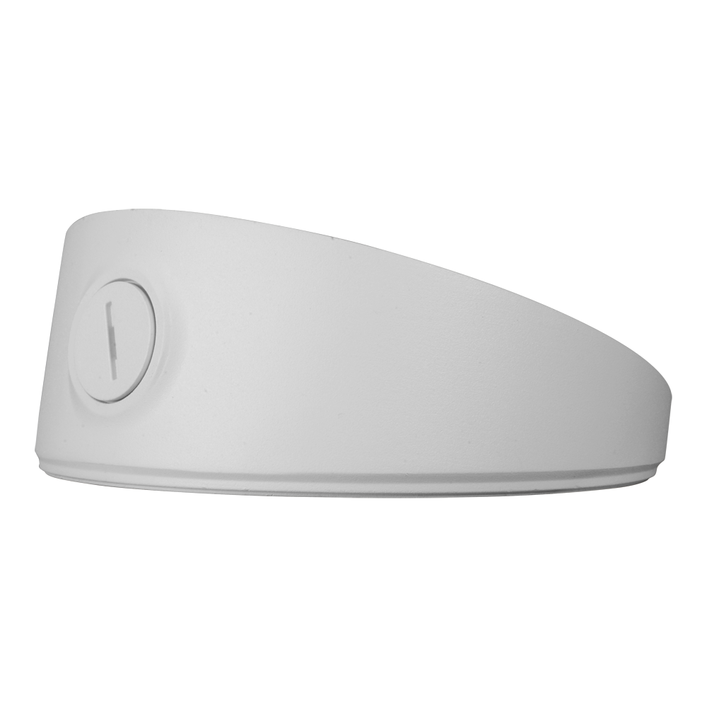 Inclined junction box - For dome cameras - 20º angle of inclination - Roof or wall installation - Hollow pins - White color