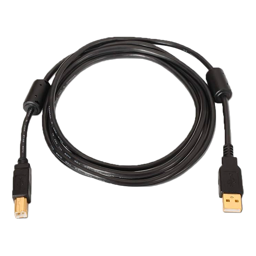 Cable USB 2.0 - Para Impresora - Conectores tipo A/M-B/M - Longitud 5,0 m - Alta calidad (28AWG+22AWG - Color negro