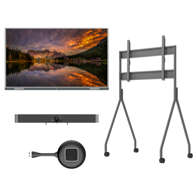 Uniview - Display a LED Interattivo 75" - Telecamera 4K@30fps - Supporto da pavimento con rotelle - Dongle USB