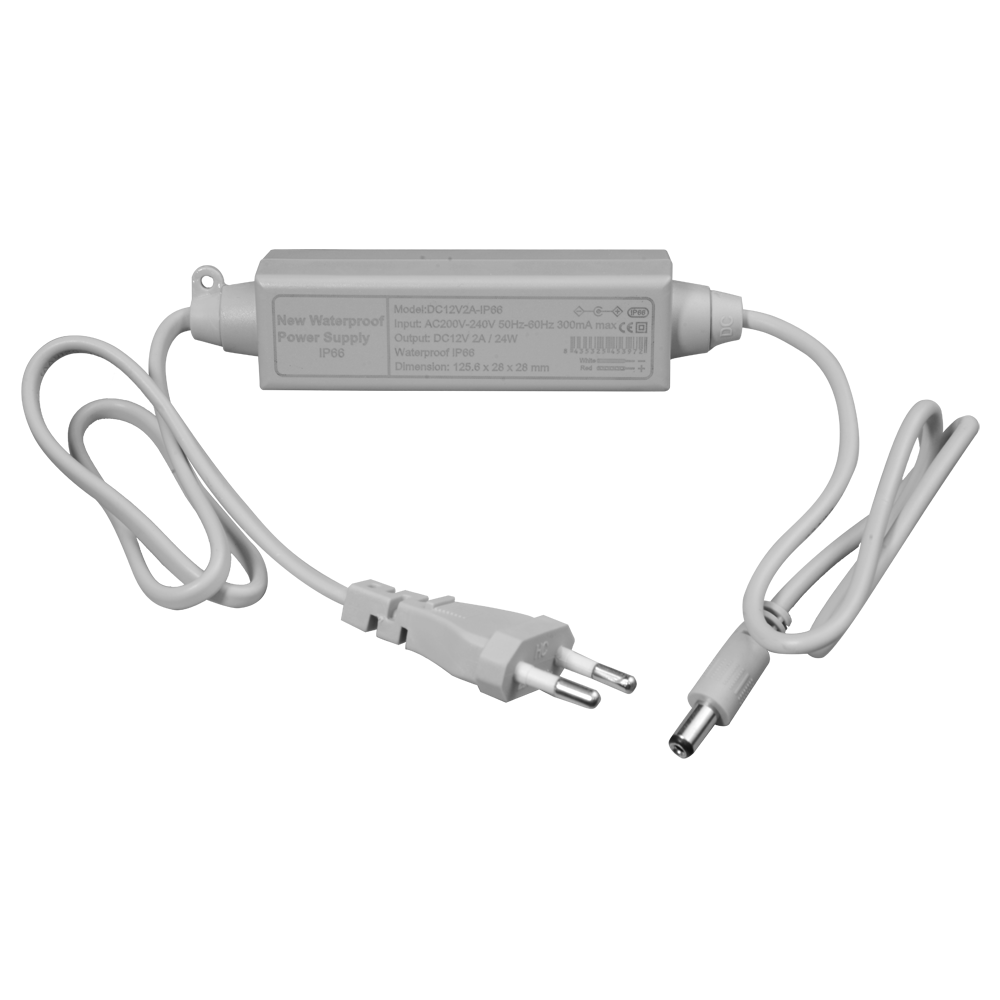 Power source - DC 12V 2A output - 1 output - Standard jack - IP66 waterproof
