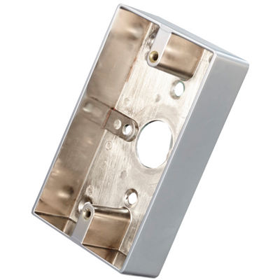 Caja de botones - Compatible con ISK-841D - Instalación en superficie - Fabricada en aleación de zinc - Resistente y duradera - Orificio de conexión