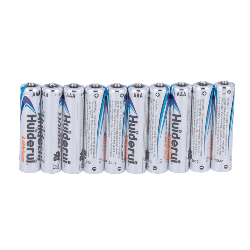 Huiderui - Pack of AAA / FR03 / 24LF batteries - 10 units - Voltage 1.5 V - Lithium - Nominal capacity 1000 mAh - Compatible with products in the catalog