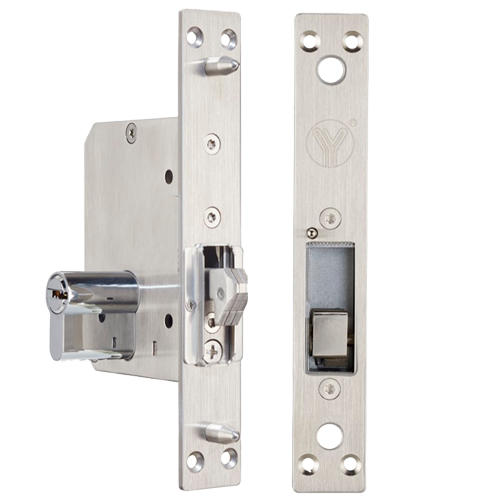 Cerradura de seguridad electromecánica - Modos de apertura Fail Secure y Fail Safe - Fuerza de retención 800 kg | Sensor de puerta - Compatible con puertas correderas - Fabricado en acero inoxidable SUS304 - Cilindro europeo incluido con llaves
