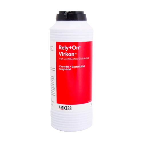Rely+On Virkon - Desinfectante bactericida, levuricida y viricida - Envase de 1Kg / 200 dosis - Normas UNE-EN 14476, UNE-EN 1276 y UNE-EN 13697 - Biodegradable - Corto tiempo de ejecución (5 en 10 minutos)