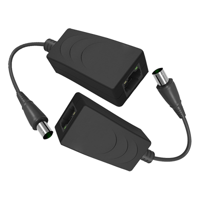 IP Coaxial Cable - Passive | No power supply required - Transmitter and receiver - Allows to transmit 1 IP channel - Maximum distance 200m (RG59) or 250m (RG6) - Bandwidth up to 100 Mbps