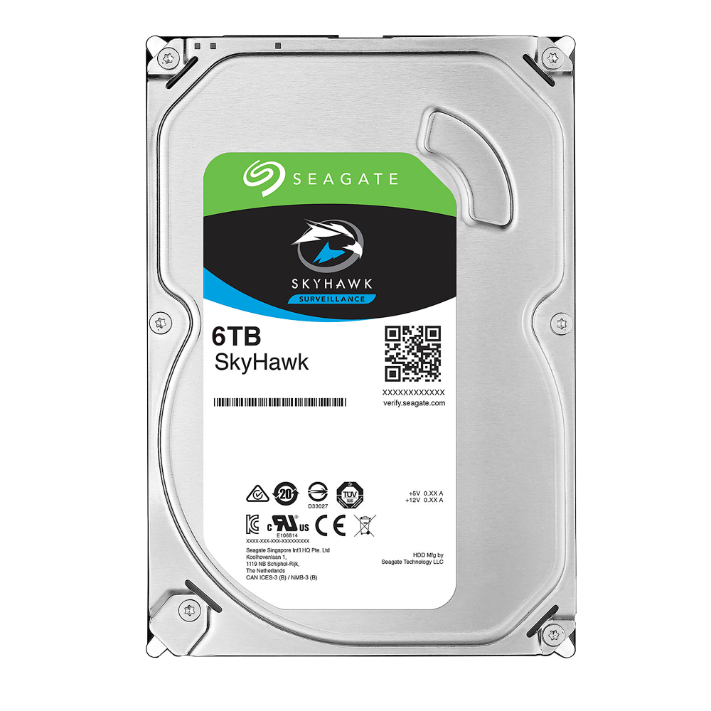 Seagate Skyhawk hard drive - 6 TB capacity - SATA 6 GB/s interface - Model ST6000VX0001 - Special for video recorders - Alone or installed on DVR