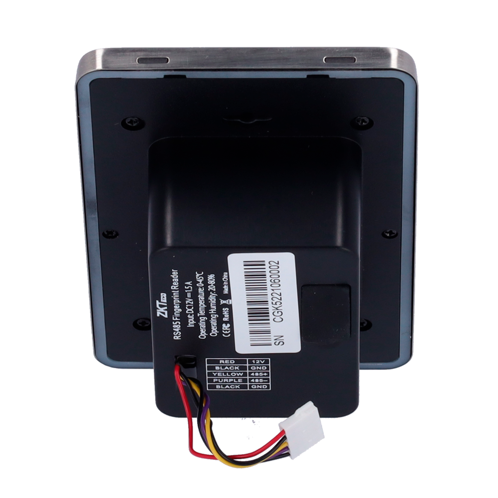 Lector de acceso - Acceso mediante huella Silk ID y tarjeta MF - Indicador LED y acústico - RS485 - Compatible con ZK-INBIO - Instalación de empotrar | Adecuado para uso externo