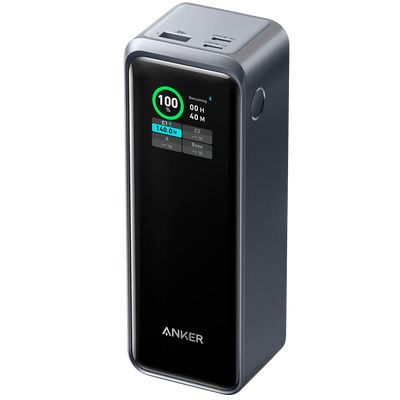 Anker Power Bank con pantalla LCD - Capacidad 27650mAh  - Entradas 2x USB-C - Salidas 2x USB-C, USB-A - Carga 3 dispositivos a la vez - Carga rápida PD140W