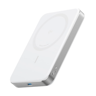 Anker Power bank MagGo - Capacidad 10000mAh  - Entrada 1x USB-C  - Salidas USB-C e inalámbrica - Carga 2 dispositivos a la vez - Color blanco | Carga rápida 15W