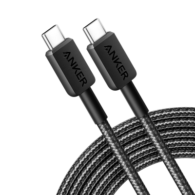 Anker - Cavo USB2.0  - Da USB-C a USB-C - Cavo in nylon intrecciato - Lunghezza 3m - Ricarica rapida fino a 60W | Colore nero