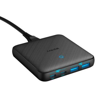 Anker - Caricabatterie da tavolo - Ricarica veloce 65W - Uscite 2x USB-C, 2x USB-A - Carica 4 dispositivi contemporaneamente - Colore nero