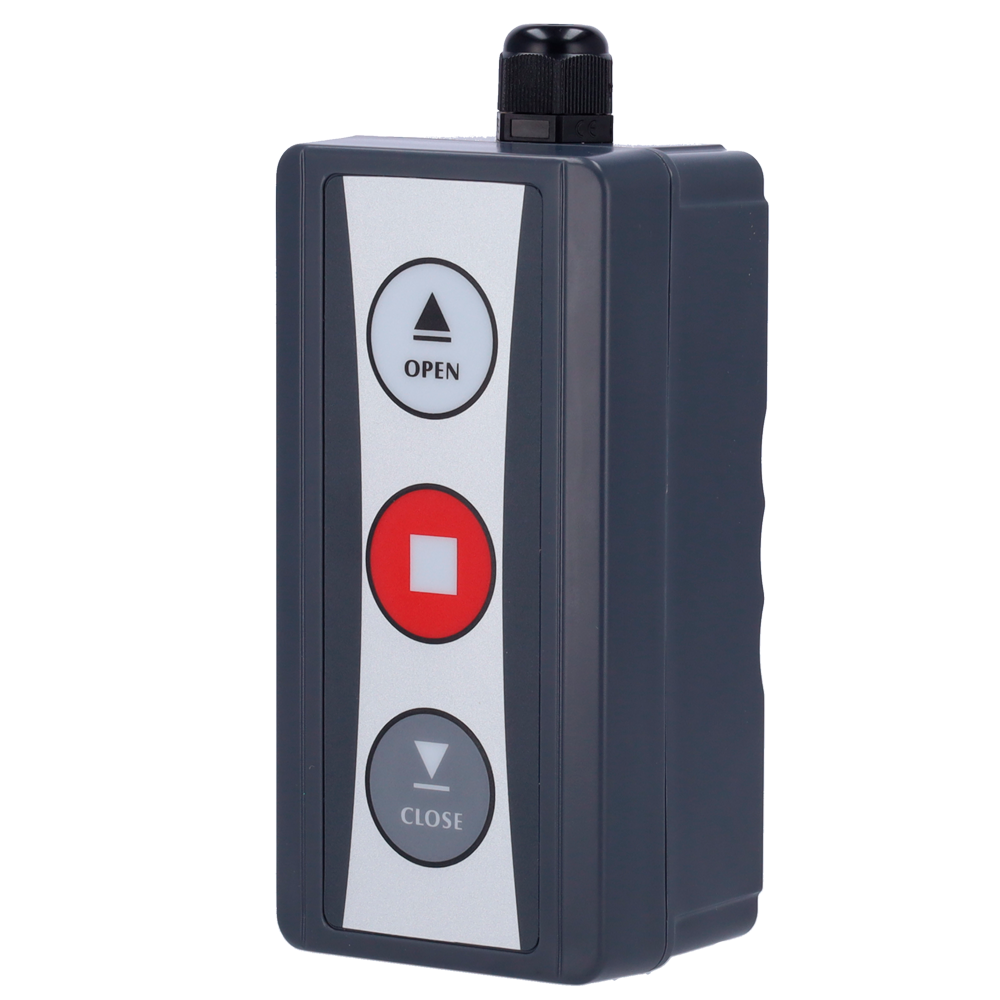 Pulsante cablato per barriere di parking - Pulsanti per alzare, abbassare e bloccare - Cavo non incluso - Misure: 68 (H) x 131 (I) x 51 (P) mm - Montaggio a parete o da tavolo - Facile installazione