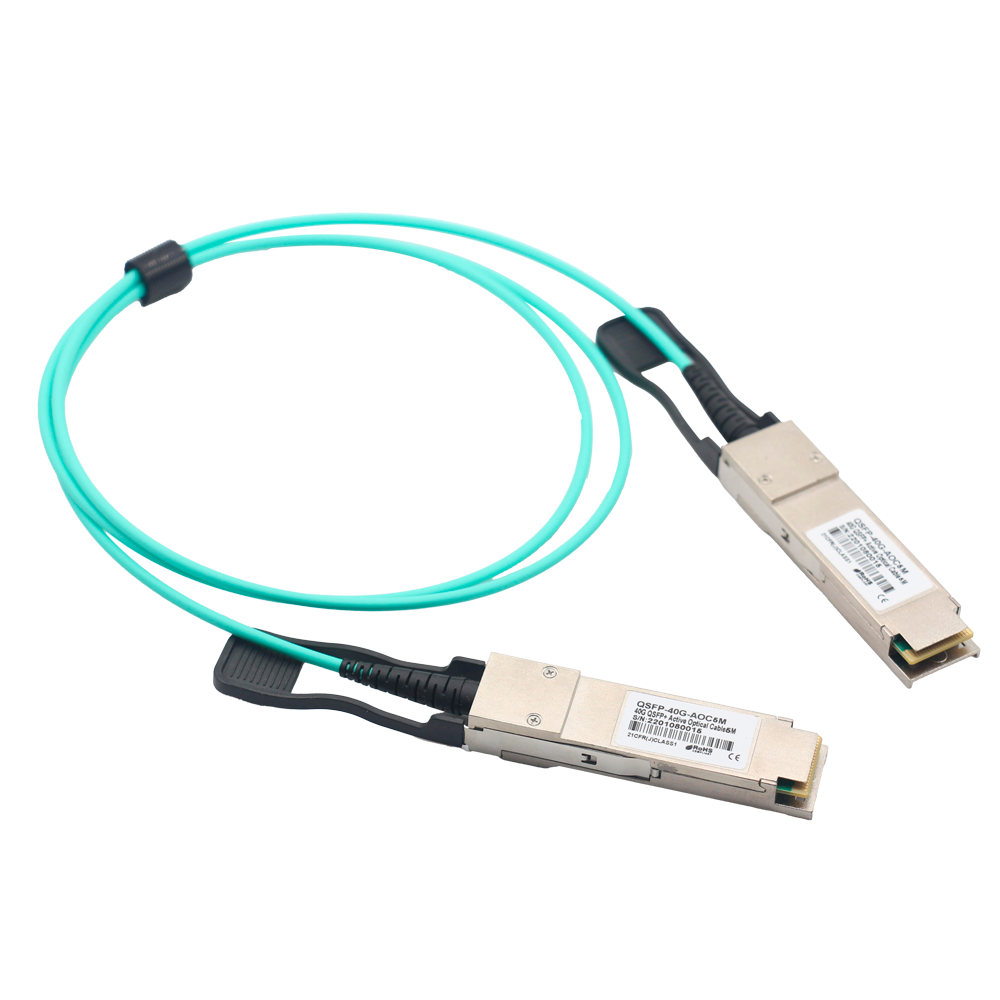 Cavo di collegamento diretto QSFP+ - Velocità 40Gbps - Moduli QSFP+ su entrambe le estremità - Ideale per lo Stacking tra Switch - 5 Metri - Cavo Ottico