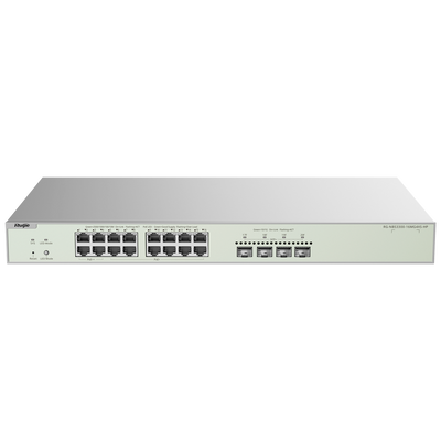 Reyee Switch PoE Cloud Capa 2 - 16 puertos PoE MultiGigabit+ 4 10Gbps SFP+ -  PoE 802.3af/at/bt hasta 90w / Máximo 370W - Static LAG/DHCP Snoop/IGMP Snoop/Port Mirror - VLAN/Port Isolation/STP/RSTP/ACL/QoS - Enrackable