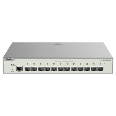 Reyee Switch Cloud Layer  3 -  12x SFP+ 10Gbps + 1x Mgmt - VCS ( Virtual Cluster Switching ) - Static LAG/DHCP Snooping/IGMP Snooping/Port Mirroring - VLAN/Port Isolation/STP/RSTP/ACL/QoS - Montaggio su rack