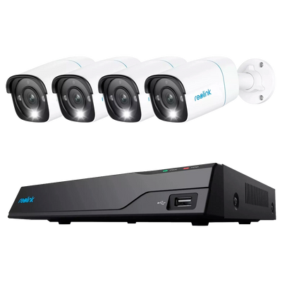 Reolink Kit NVR PoE + 4 telecamere 5MP PoE 2TB - 5MP (2880x1616) - Rilevamento di Persone / Animali domestici / Veicoli - e-SATA - 2TB HDD - Adatta per esterni
