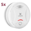 Pack de 5 detectores de humo autónomo X-Sense - Duración de la batería 10 años (no reemplazable) - Indicador luminoso de alarma - Alarma sonora 85 dB a 3m - Botón de Test - Certificado EN 14604