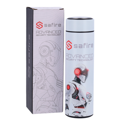 Safire - Botella - Color blanco - Anillo de sellado - Acero inoxidable 304