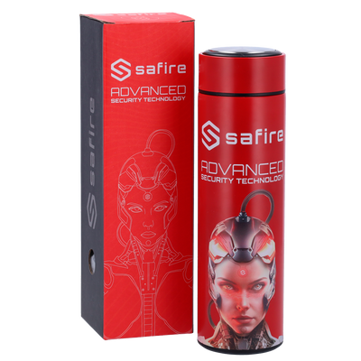 Safire - Botella - Color rojo - Anillo de sellado - Acero inoxidable 304