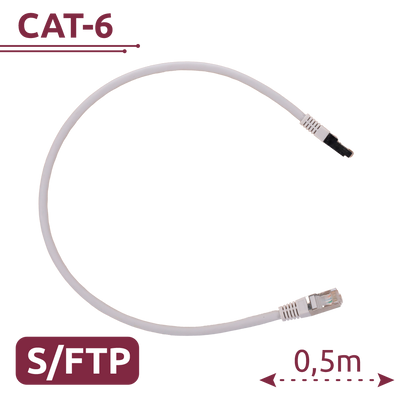 Cavo SFTP - Ethernet - Connettori RJ45 - Categoria 6A - 0,5 m - Colore bianco