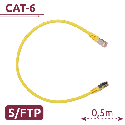 Cavo SFTP - Ethernet - Connettori RJ45 - Categoria 6A - 0,5 m - Colore Giallo