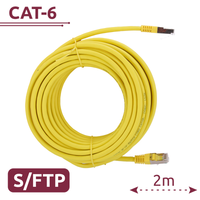 Cavo SFTP - Ethernet - Connettori RJ45 - Categoria 6A - 2 m - Colore Giallo